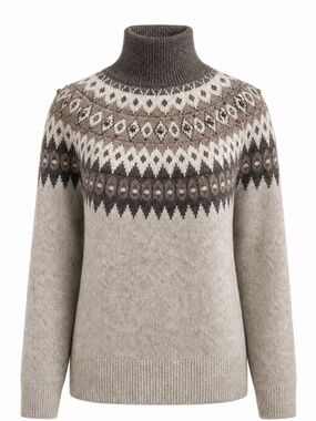 NWT Joie Cozy Neutral Fair Isle Turtleneck Sweater XS
